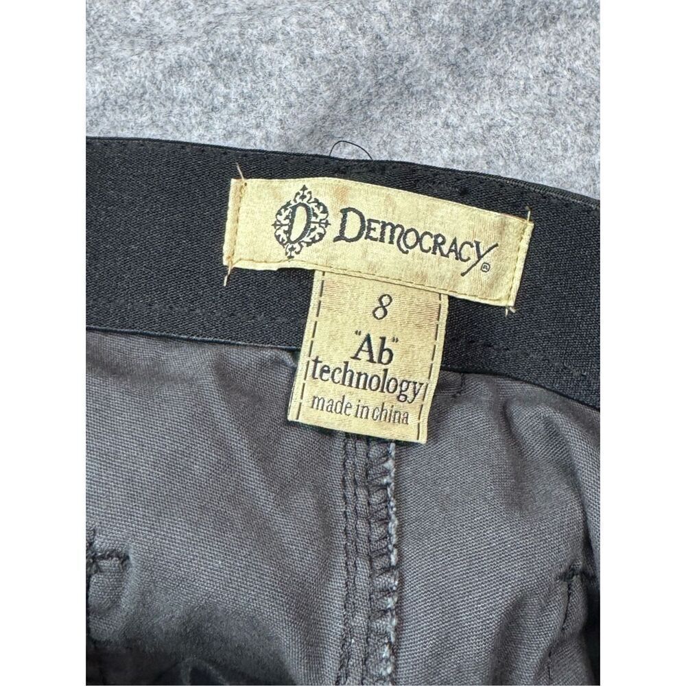 Democracy Ab Solution Pants Womens 6 Black Camo Raw Hem Slimming Stretch size 8 - Picture 6 of 8